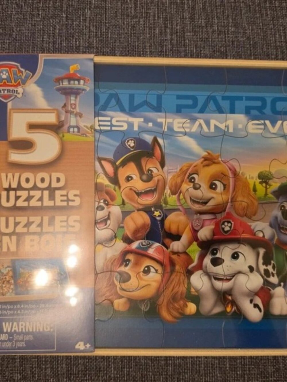 Spin Master PAW Patrol 5 Wood Puzzle Set Interlocking 4+ 15pc 51227BPQ